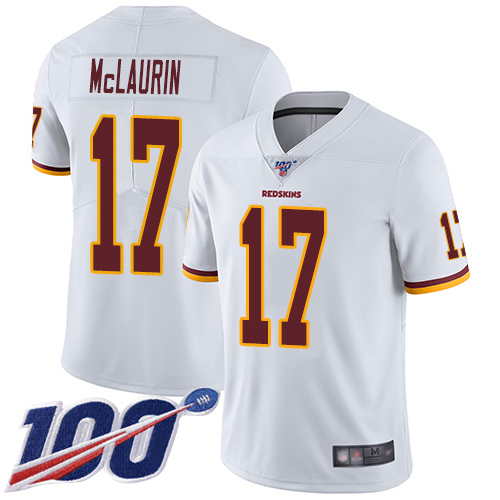 Washington Redskins Limited White Youth Terry McLaurin Road Jersey NFL Football 17 100th Season Vapor Untouchable